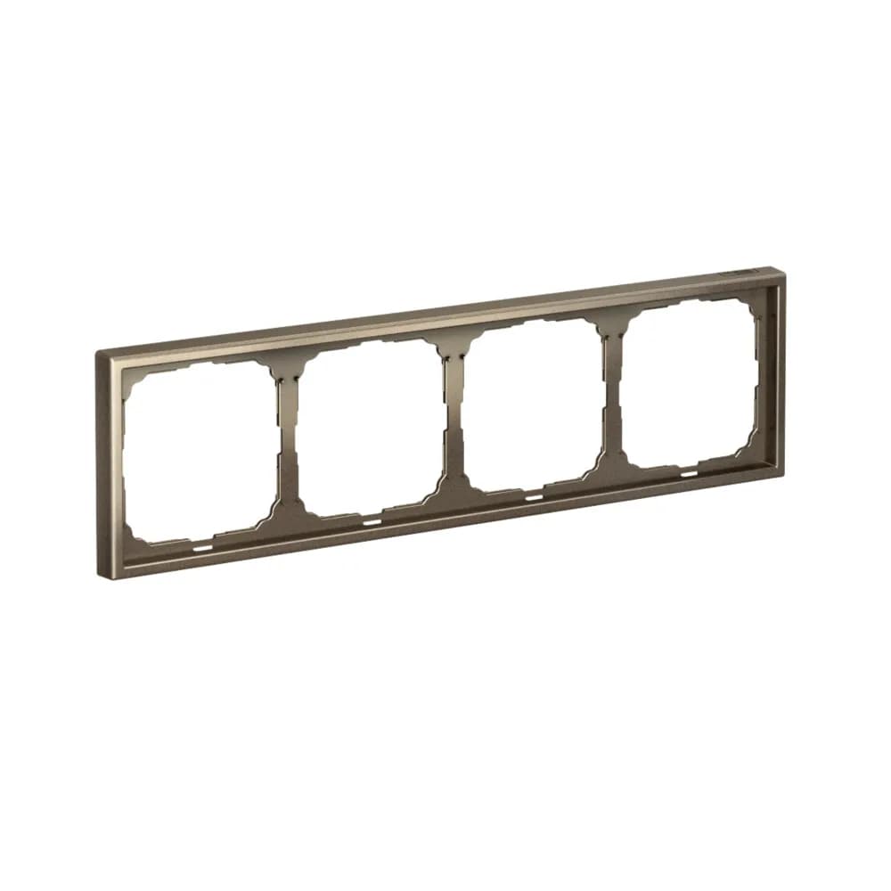 Дизайнерская рамка на 4 места (модуля) для выключателей или розеток Systeme Electric ArtGallery, цвет мокко