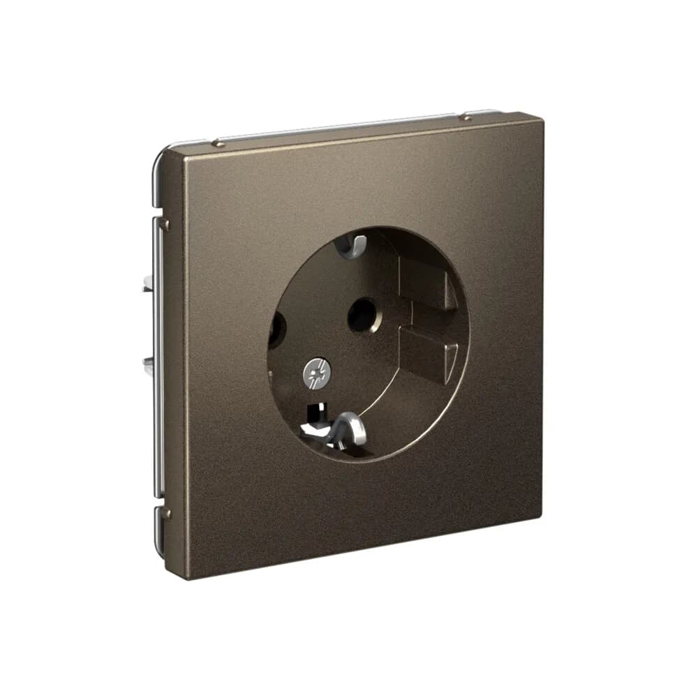 Дизайнерская розетка с заземлением Systeme Electric ArtGallery, цвет мокко