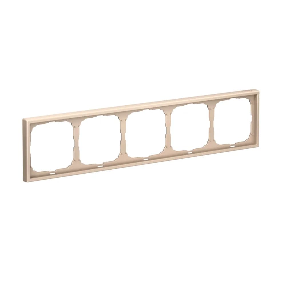 Дизайнерская рамка на 5 мест (модулей) для выключателей или розеток Systeme Electric ArtGallery, цвет песочный