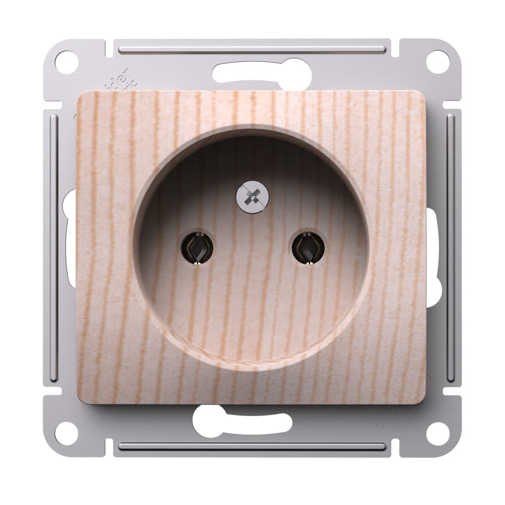 Розетка без заземления Schneider Electric Glossa рисунок сосна GSL001541