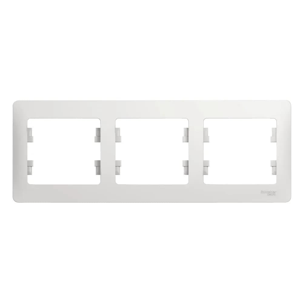 Рамка трехместная (3-постовая) Systeme Electric (Schneider) Glossa, цвет белый
