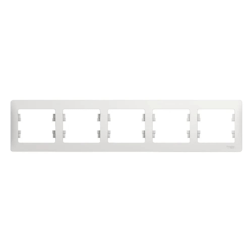 Рамка пятиместная (5-постовая) Systeme Electric (Schneider) Glossa, цвет белый