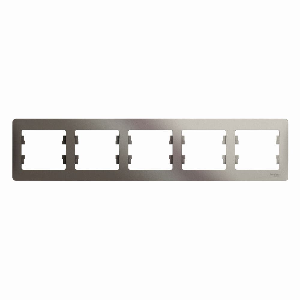 Рамка 5-местная Schneider Electric Glossa цвет платина GSL001205 для большого блока из пяти устройств
