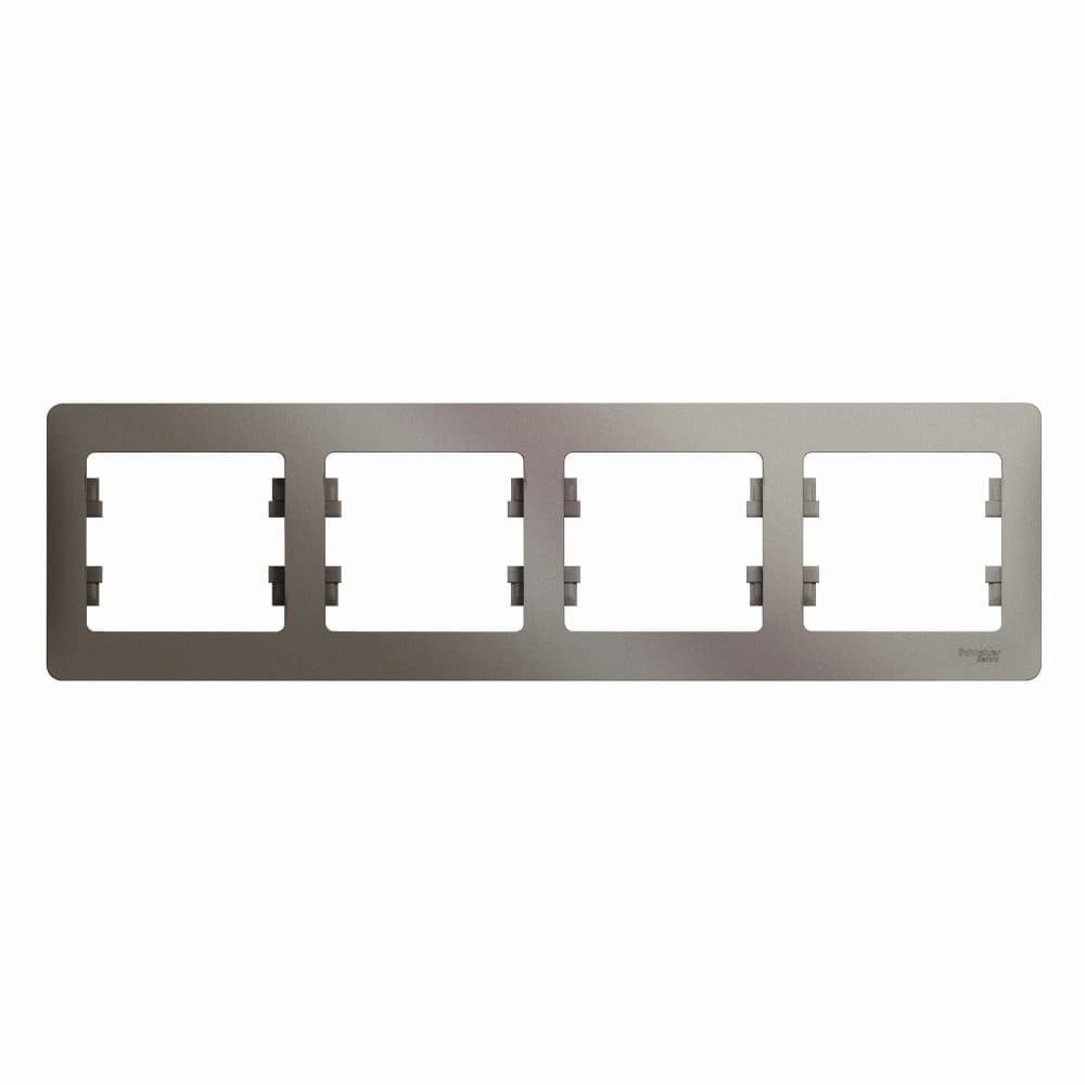 Рамка 4-местная Schneider Electric Glossa цвет платина GSL001204 для блока из четырех устройств