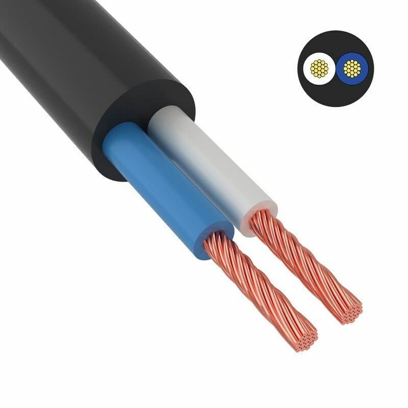 Провод ПВСнг(А)-LS 2×2,5 чёрный Конкорд
